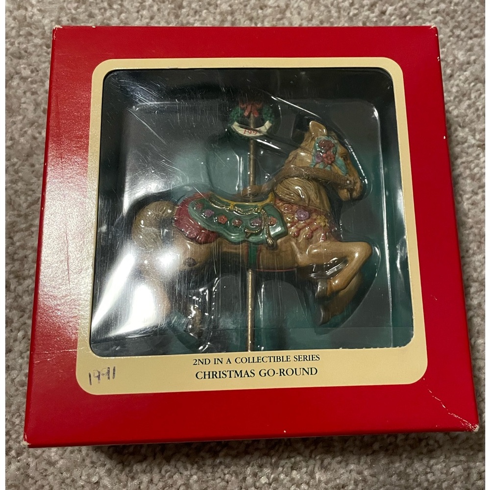 1991 Carlton cards Heirloom Ornament “Christmas Go-Round Carousel Horse.